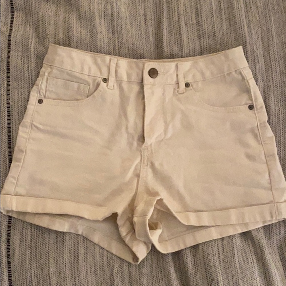 White denim shorts